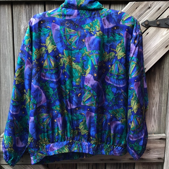 EVR Silk Jacket Bright Blues And Purples L - Picture 7 of 8